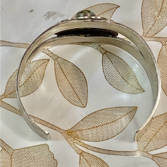 VTG Old Pawn Navajo Native American Sterling Turquoise Cuff Bracelet Sz 6.5 - Picture 3 of 13